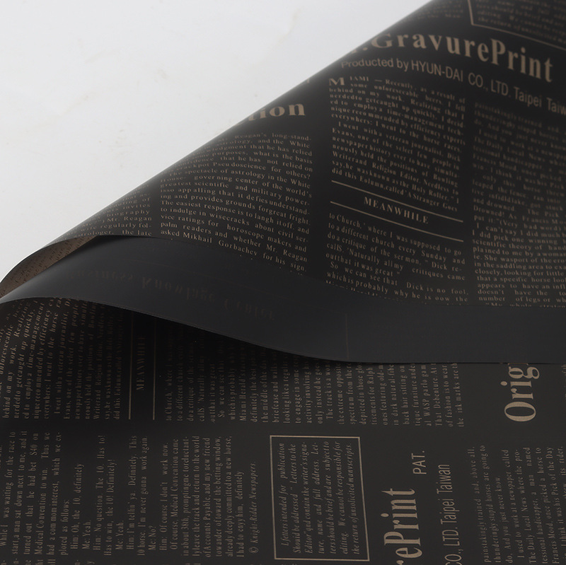 LR Letter & Newspaper-Themed Floral Wrapping Paper