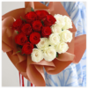 LR Elegant Monochrome Rose Bouquet Wrapping Paper