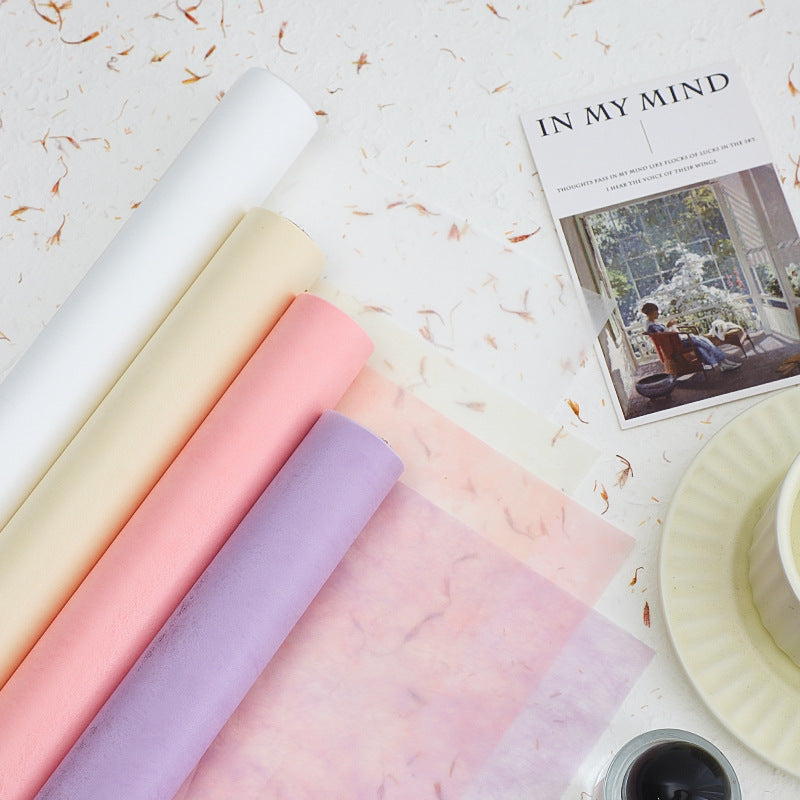 LR "Milk Cloud" Cotton Floral Wrapping Paper — 10 Yards