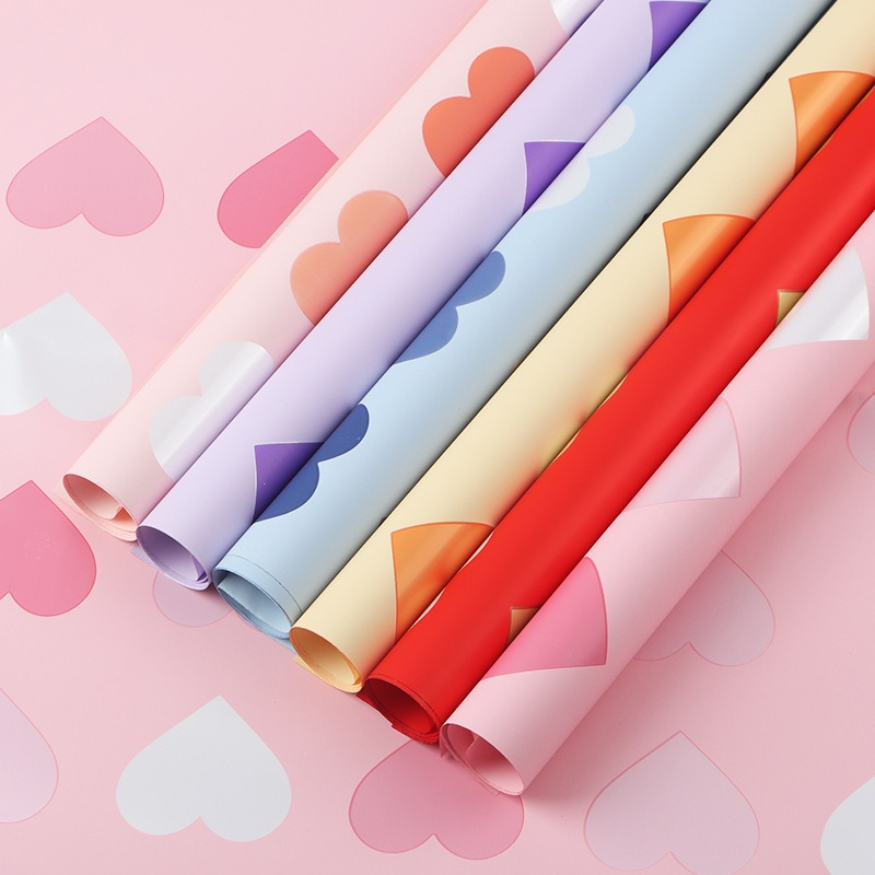 LR Neon Heart and Floral Wrapping Paper