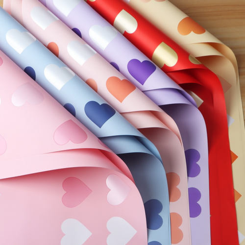 LR Neon Heart and Floral Wrapping Paper