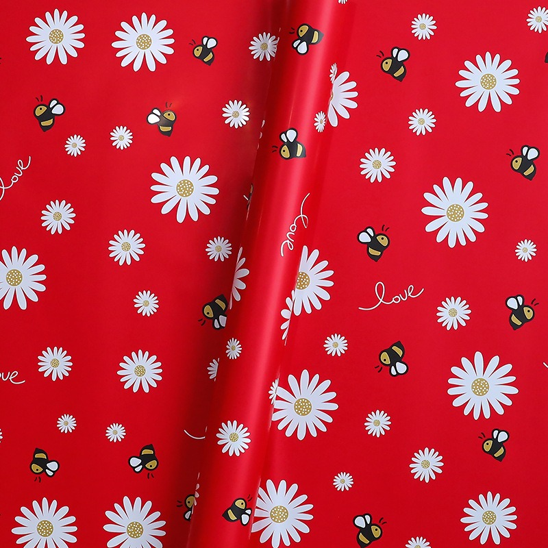 LR Daisy and Bee Bouquet Wrapping Paper