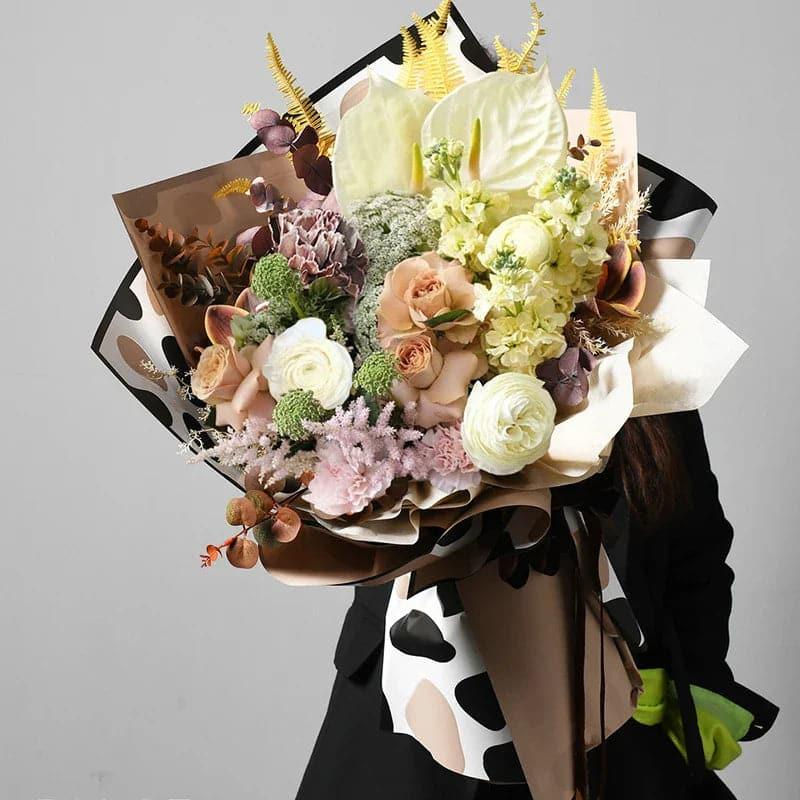 LR Cow-Print Bouquet Wrapping Paper