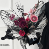 LR Butterfly Wing Flower Wrapping Paper