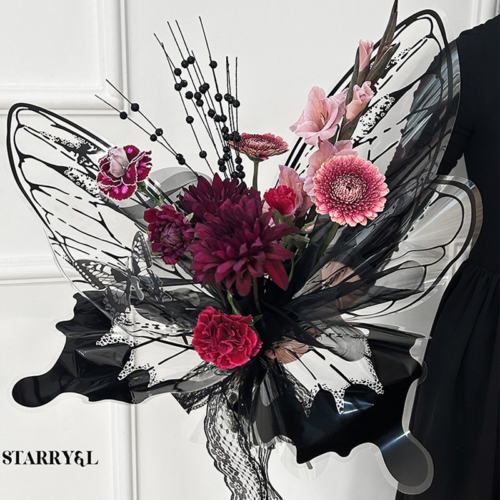 LR Butterfly Wing Flower Wrapping Paper