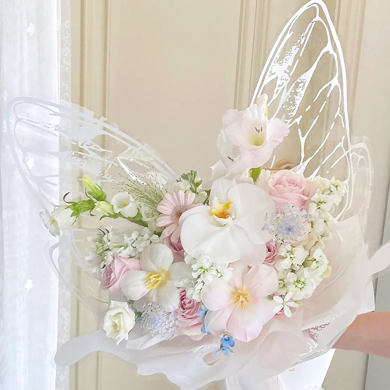LR Butterfly Wing Flower Wrapping Paper