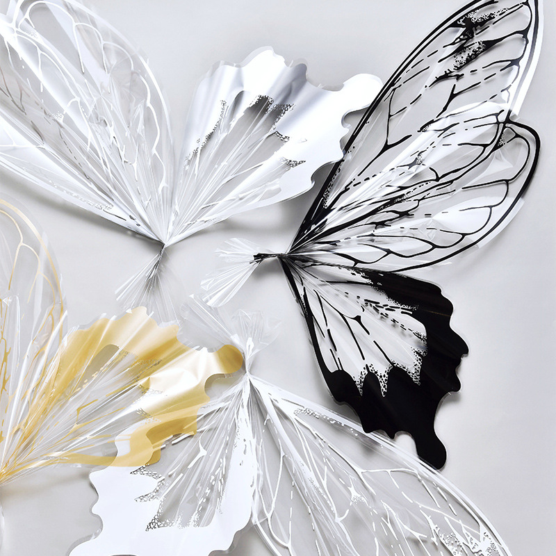 LR Butterfly Wing Flower Wrapping Paper