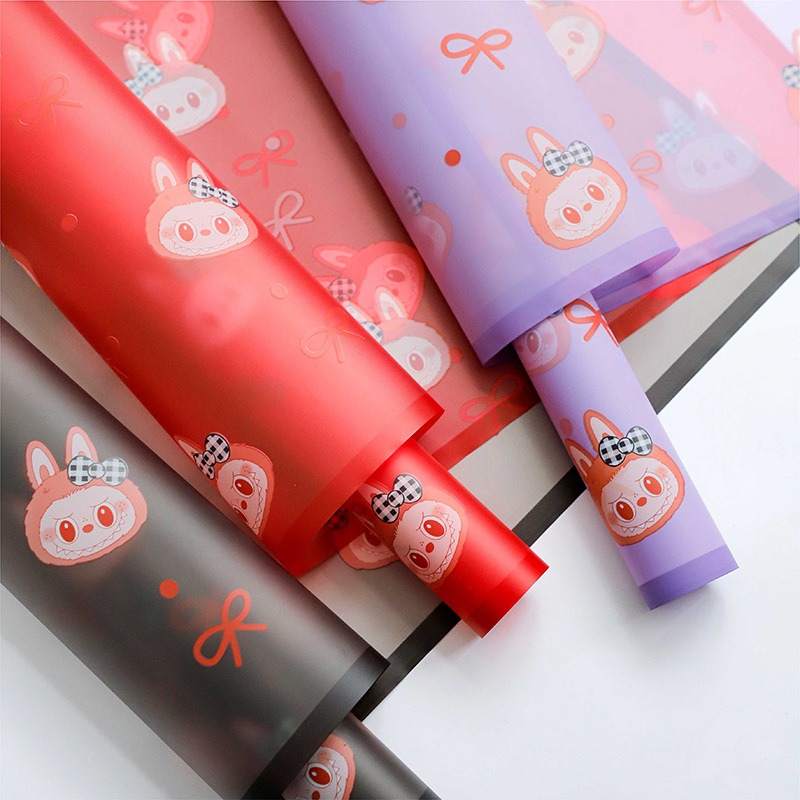 LR LABUBU Bowknot Bouquet Wrapping Paper