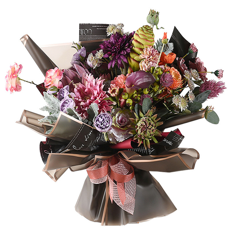 微信图片_20260403092541_6376_1 LR Solid Champagne-Colored Floral Wrapping Paper