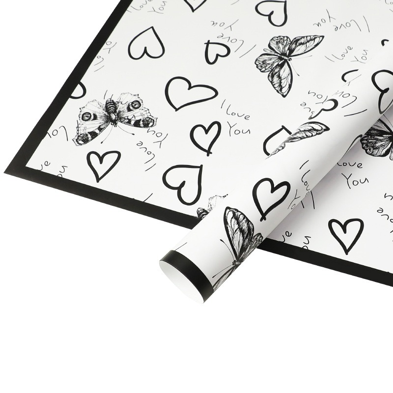 LR Butterfly Lovers Romantic Floral Wrapping Paper