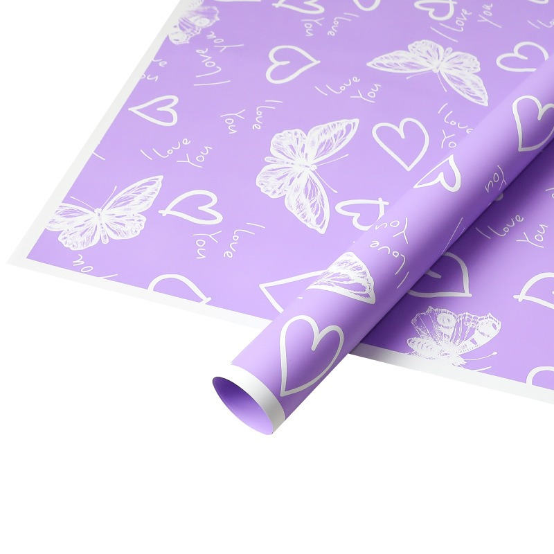 LR Butterfly Lovers Romantic Floral Wrapping Paper