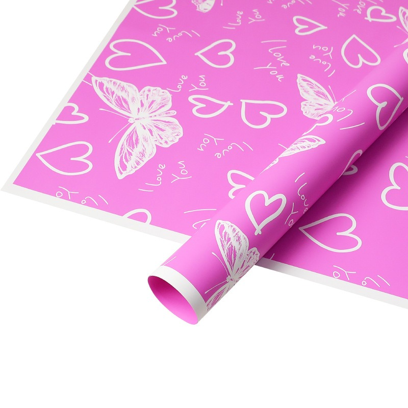 LR Butterfly Lovers Romantic Floral Wrapping Paper