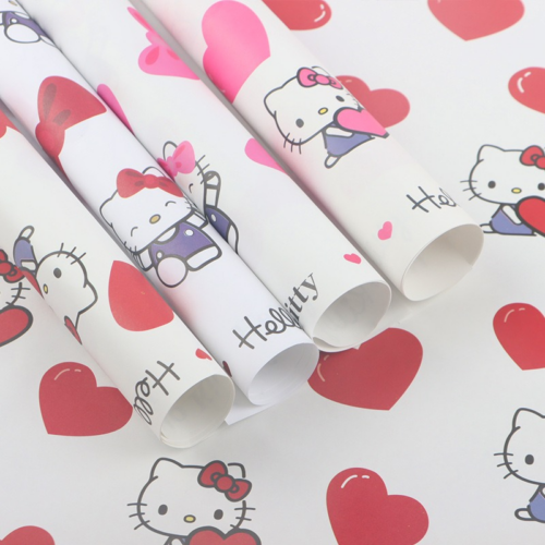 LR Hello Kitty Floral Gift Wrapping Paper