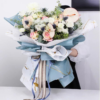 Waterproof Marble-Patterned Floral Wrapping Paper