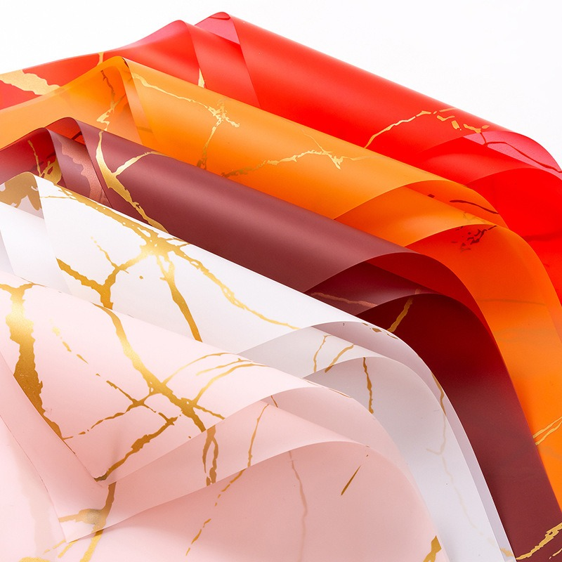 Waterproof Marble-Patterned Floral Wrapping Paper