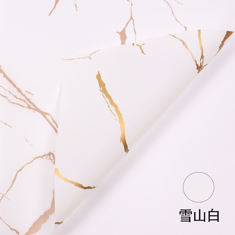 Waterproof Marble-Patterned Floral Wrapping Paper
