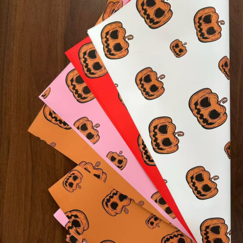 LR Halloween Pumpkin Flower Wrapping Paper