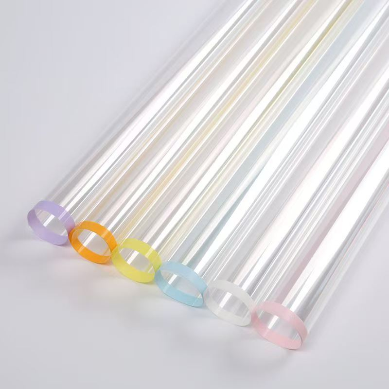 Transparent Wrapping Paper with Colored Borders (Pack of 20)