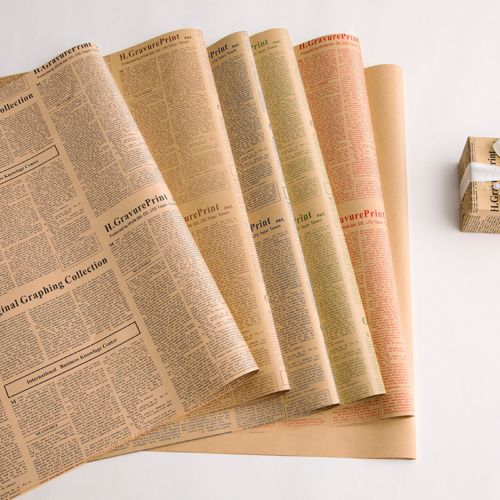 Vintage English Newspaper-Style Kraft Paper