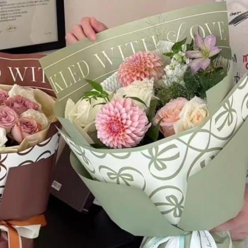 Heart-to-Heart Flower Wrapping Paper