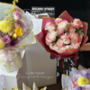 Gold-Rimmed Floral Wrapping Paper