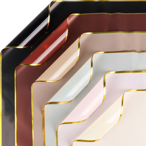 Gold-Rimmed Floral Wrapping Paper