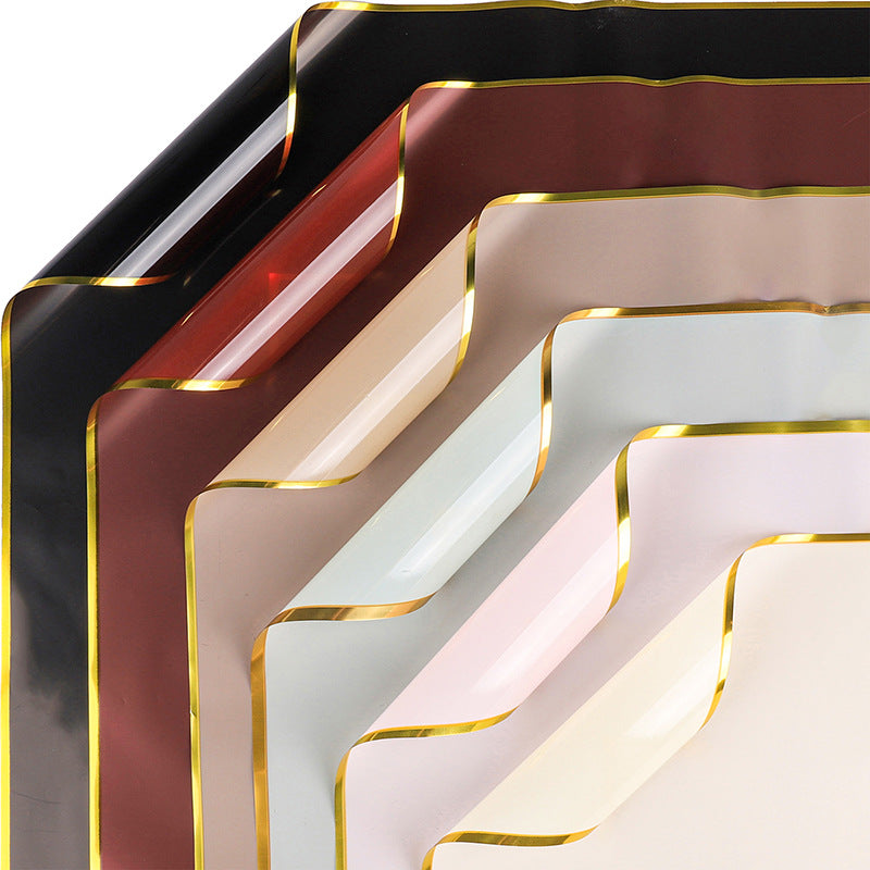Gold-Rimmed Floral Wrapping Paper