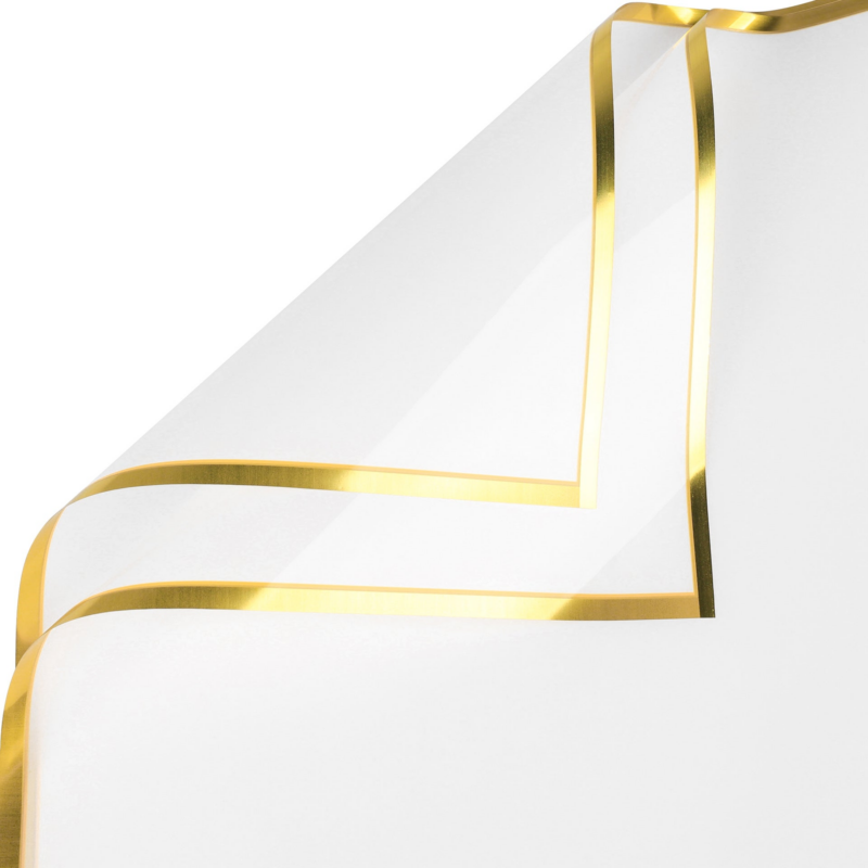Gold-Rimmed Floral Wrapping Paper