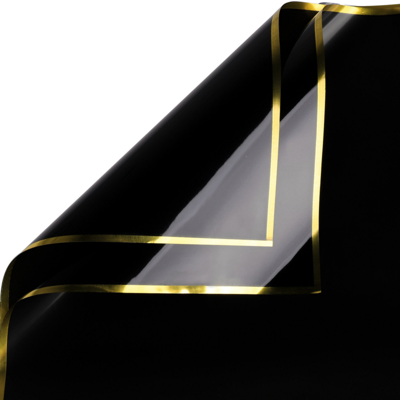 Gold-Rimmed Floral Wrapping Paper