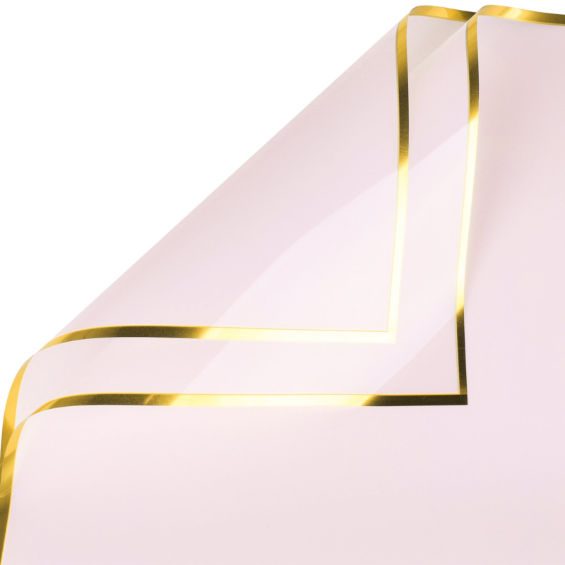 Gold-Rimmed Floral Wrapping Paper