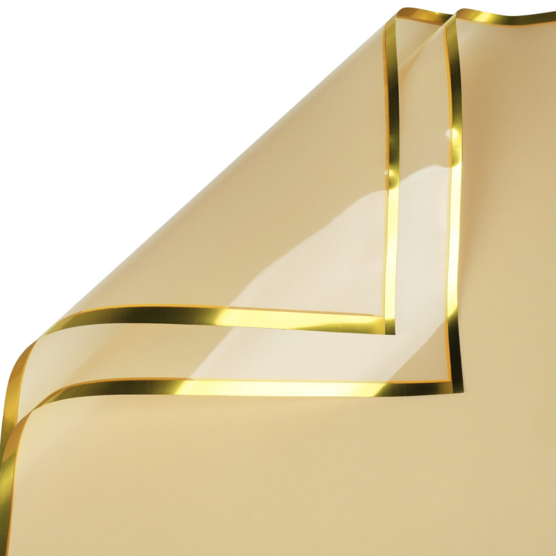 Gold-Rimmed Floral Wrapping Paper