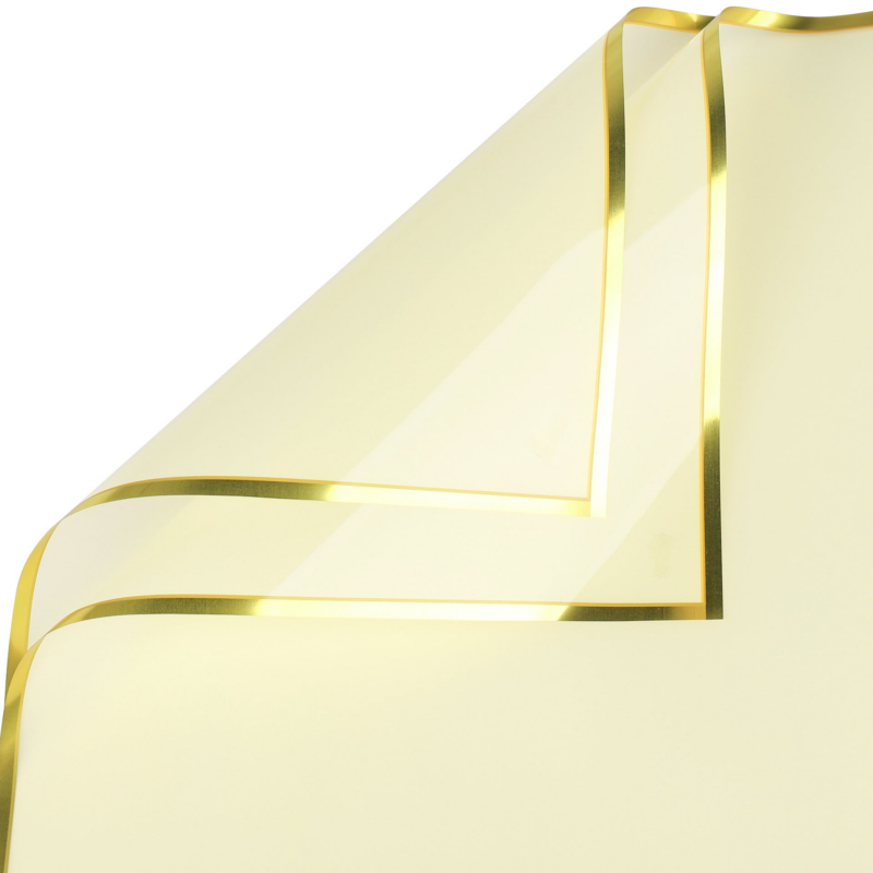 Gold-Rimmed Floral Wrapping Paper