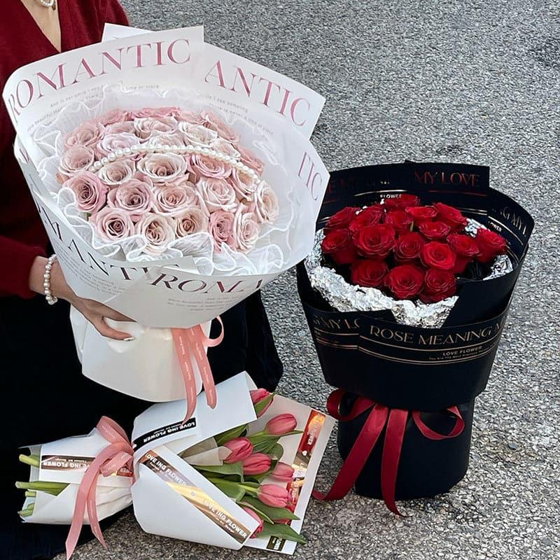 Romantic & Simple Rose Floral Wrapping Paper