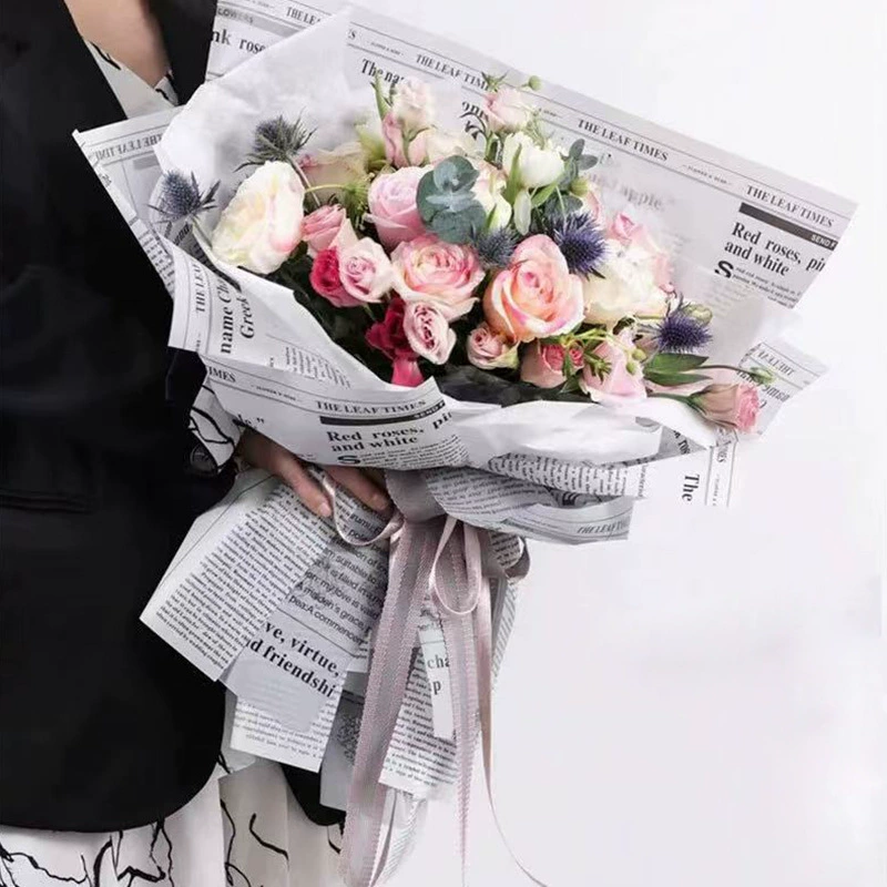 微信图片_20260407092444_7378_1 English Newspaper-Style Matte Waterproof Flower Wrapping Paper