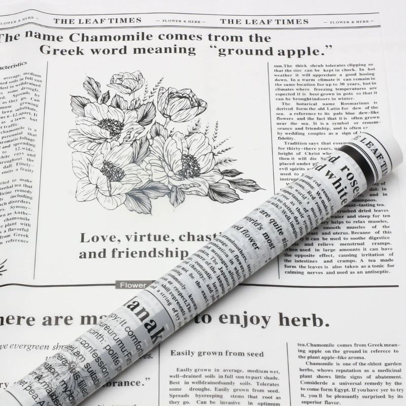 微信图片_20260407092512_7383_1 English Newspaper-Style Matte Waterproof Flower Wrapping Paper