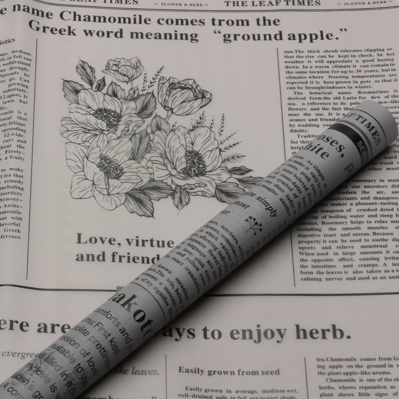 微信图片_20260407092552_7387_1 English Newspaper-Style Matte Waterproof Flower Wrapping Paper