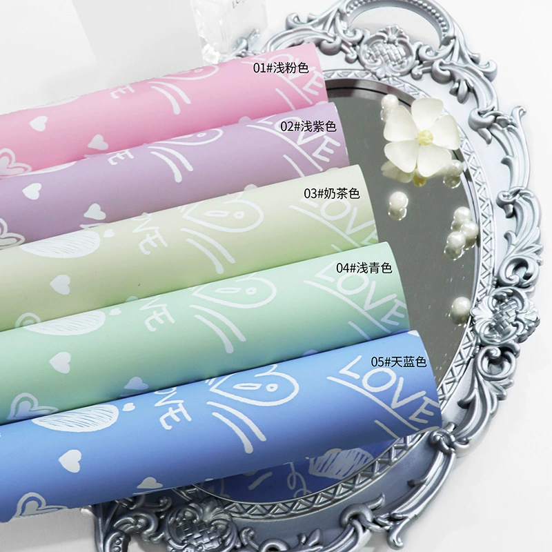 Heart-Patterned Floral Wrapping Paper