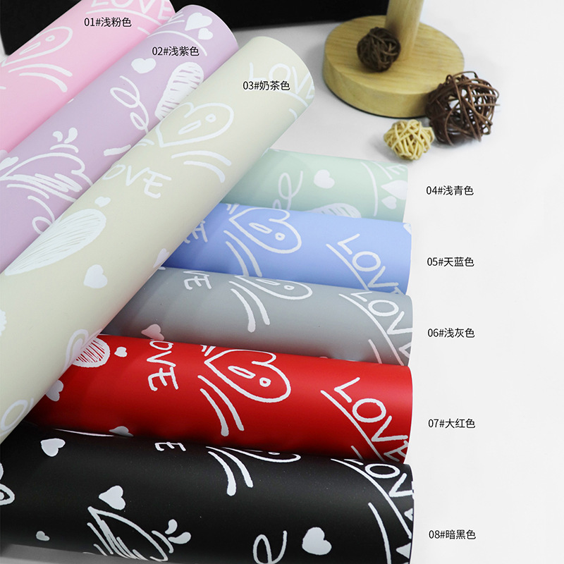 Heart-Patterned Floral Wrapping Paper