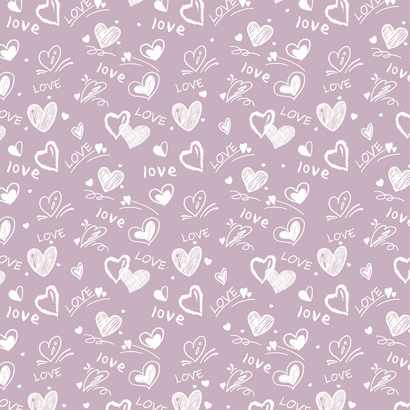 Heart-Patterned Floral Wrapping Paper