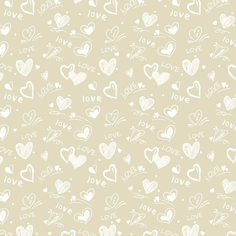Heart-Patterned Floral Wrapping Paper
