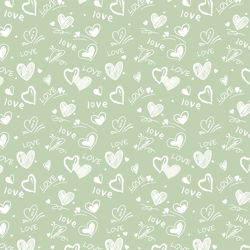 Heart-Patterned Floral Wrapping Paper