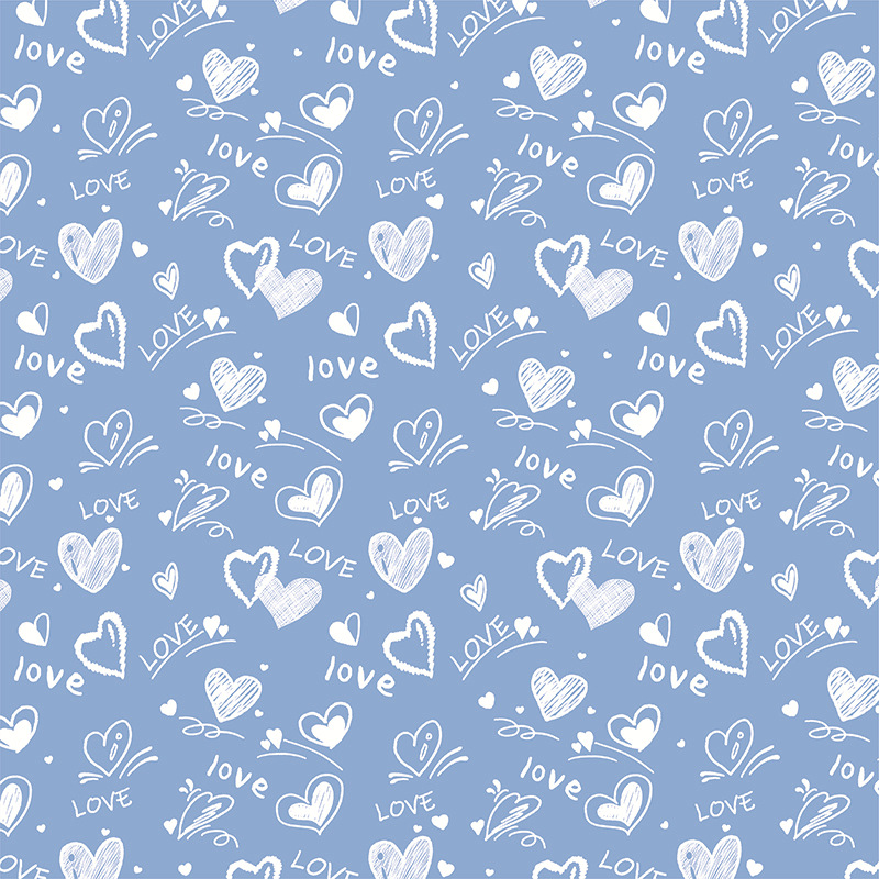 Heart-Patterned Floral Wrapping Paper