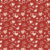 Heart-Patterned Floral Wrapping Paper