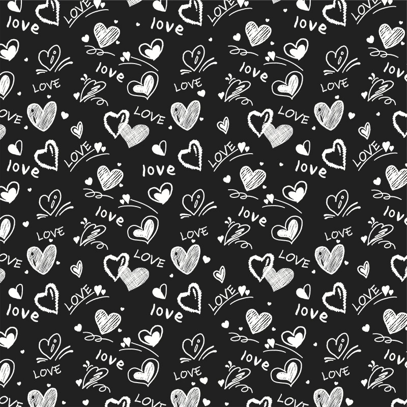 Heart-Patterned Floral Wrapping Paper