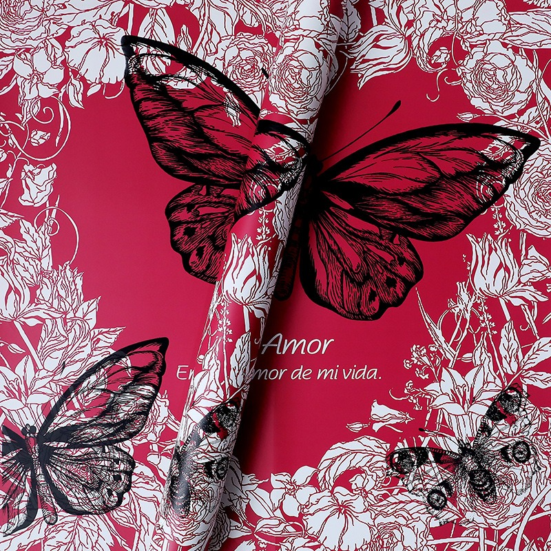 Butterfly TEAMO Floral Wrapping Paper
