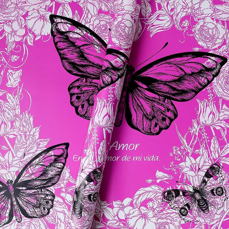 Butterfly TEAMO Floral Wrapping Paper