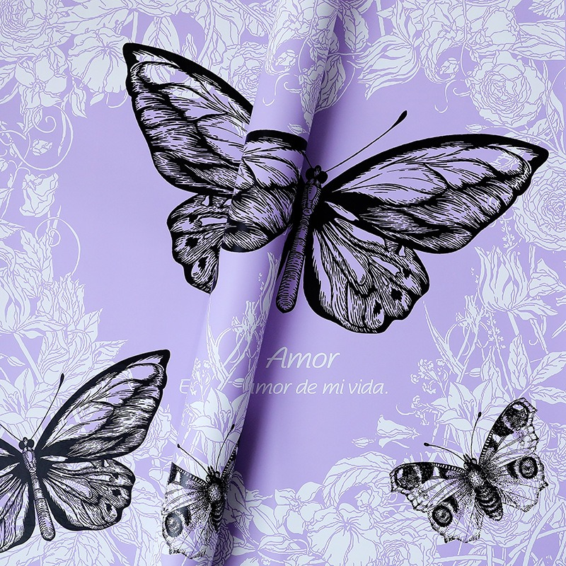 Butterfly TEAMO Floral Wrapping Paper