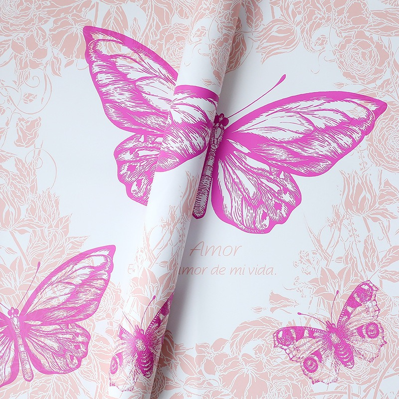 Butterfly TEAMO Floral Wrapping Paper