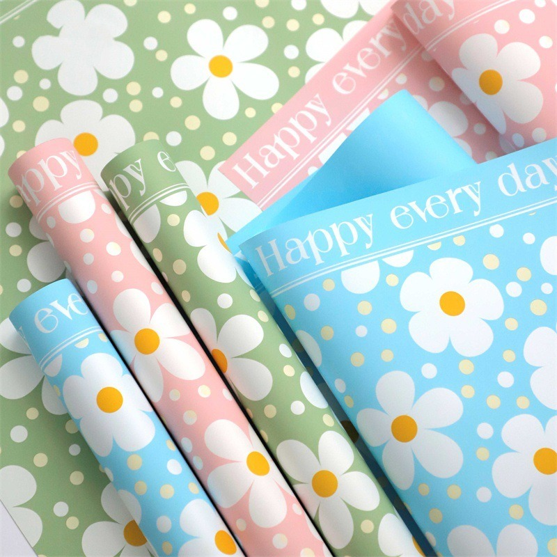 White Floral Wrapping Paper