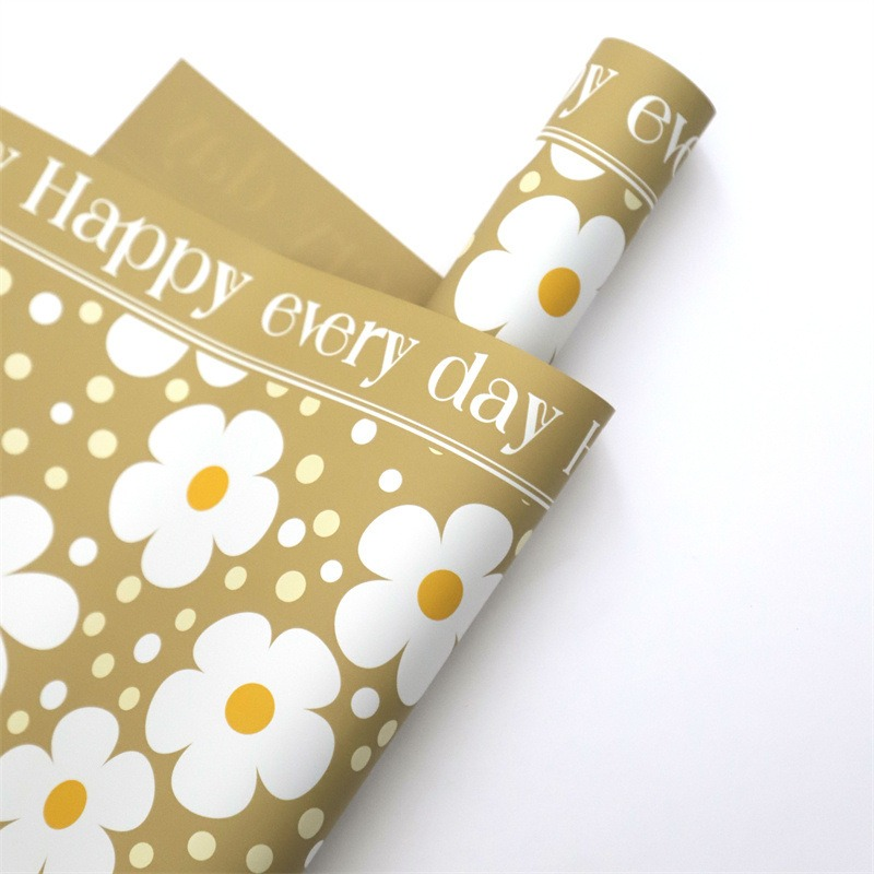 White Floral Wrapping Paper